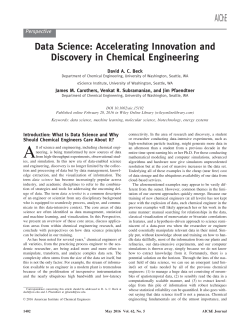 Data Science: Accelerating Innovation and Discovery in Chemical