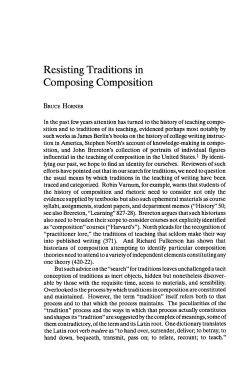 Resisting Traditions in Composing Composition