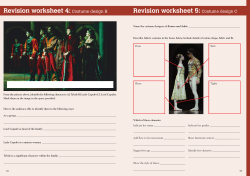 Revision worksheet 5:Costume design C Revision worksheet 4