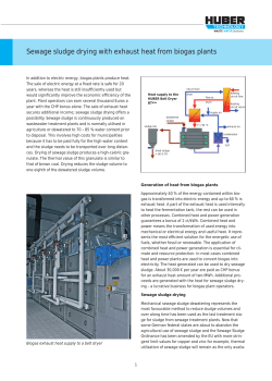 Sewage sludge drying with exhaust heat from biogas plants