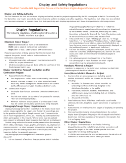 Display and Safety Regulations Display Regulations