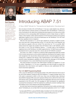 Introducing ABAP 7.51