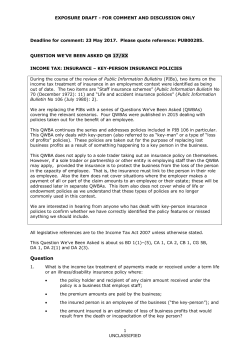 income tax: insurance &ndash; key-person insurance policies