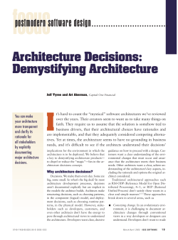 Architecture Decisions - The University of Texas at Dallas