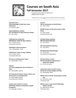 Fall 2017 Course List - Center for South Asia