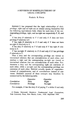 A REVISION OF HOHFELD`S THEORY OF LEGAL