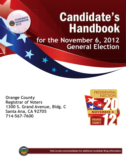 Candidate`s Handbook - Orange County Registrar of Voters