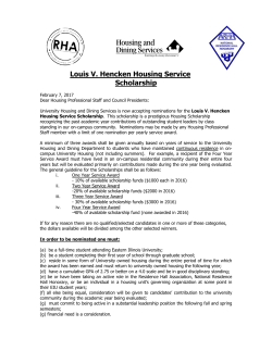 Louis V. Hencken Housing Service Scholarship