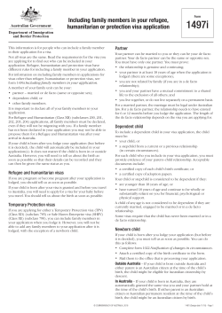 Form 1497i Including family members in your refugee, humanitarian