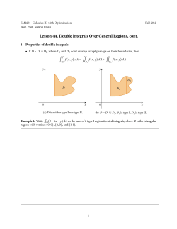 Lesson . Double Integrals Over General Regions, cont.