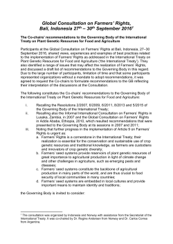 Global Consultation on Farmers` Rights, Bali, Indonesia 27th &ndash; 30th
