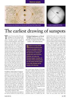 The earliest drawing of sunspots