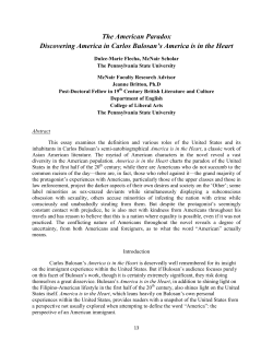 The American Paradox Discovering America in Carlos Bulosan`s