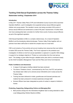 Tackling Child Sexual Exploitation across the Thames Valley