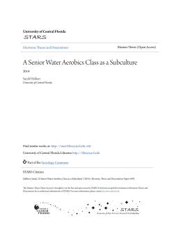 A Senior Water Aerobics Class as a Subculture - STARS