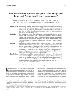 Does Intrapartum Epidural Analgesia Affect Nulliparous Labor and