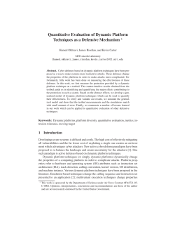 Quantitative Evaluation of Dynamic Platform Techniques as a