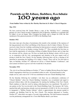 100 years ago - St Aidan. Sudden