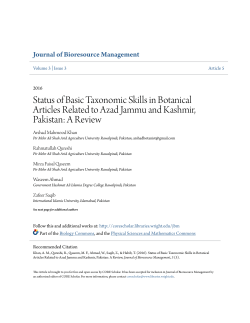 Status of Basic Taxonomic Skills in Botanical