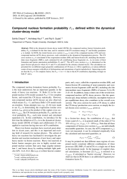 Compound nucleus formation probability PCN defined