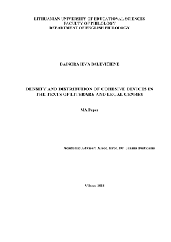 density and distribution of cohesive devices in the texts of literary