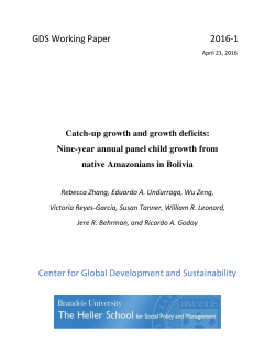 Catch-up growth and growth deficits - Heller School
