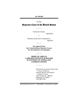 Amicus Brief of Campaign Finance Scholars