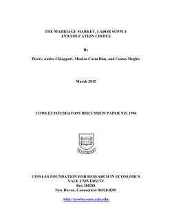 The Marriage Market, Labor Supply and Education Choice