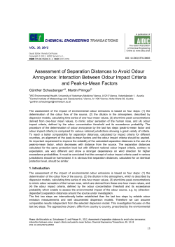 Assessment of Separation Distances to Avoid Odour Annoyance