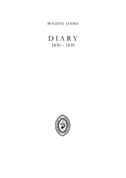 diary of bogdan janski 1830