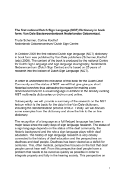 The first national Dutch Sign Language (NGT) Dictionary in book