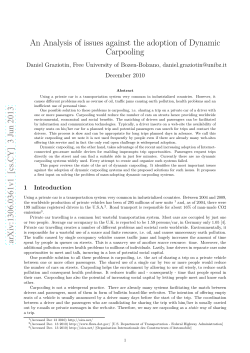 An Analysis of issues against the adoption of Dynamic Carpooling