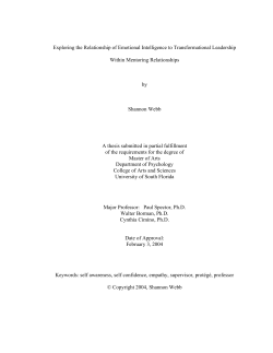 Exploring the Relationship of Emotional Intelligence to