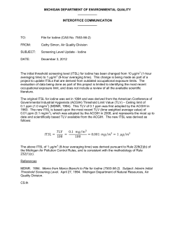 Toxic Screening Level Justification for 7553-56-2