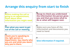 Arrange this enquiry from start to finish