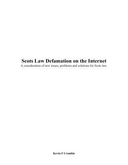 Scots Law Defamation on the Internet