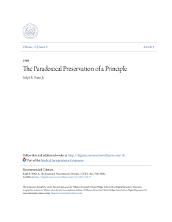 The Paradoxical Preservation of a Principle