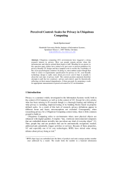 Perceived Control: Scales for Privacy in Ubiquitous Computing