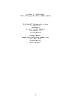 1 GANDHI, THE JOURNALIST: WHEN, WHERE, HOW, AND WHAT