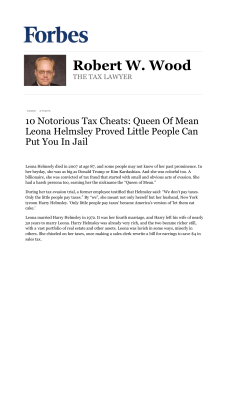 10 Notorious Tax Cheats: Queen Of Mean Leona