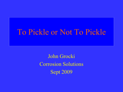 To Pickle or Not To Pickle