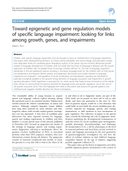 Toward epigenetic and gene regulation models of specific language