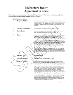 Sample Lease Agreement