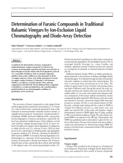Determination of Furanic Compounds in Traditional Balsamic