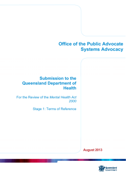 Office of the Public Advocate Systems Advocacy