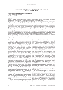 amino acid and dietary fibre content of pea and buckwheat flours