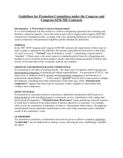 Guidelines for Promotion Committees under the Congress and