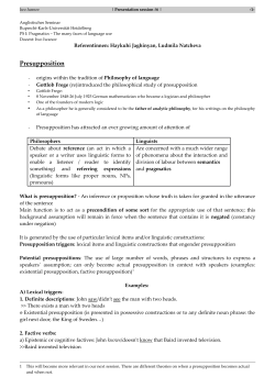 Presupposition