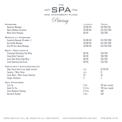 Pricing - One Steamboat Place