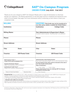 SAT On-Campus Order Form - collegereadiness